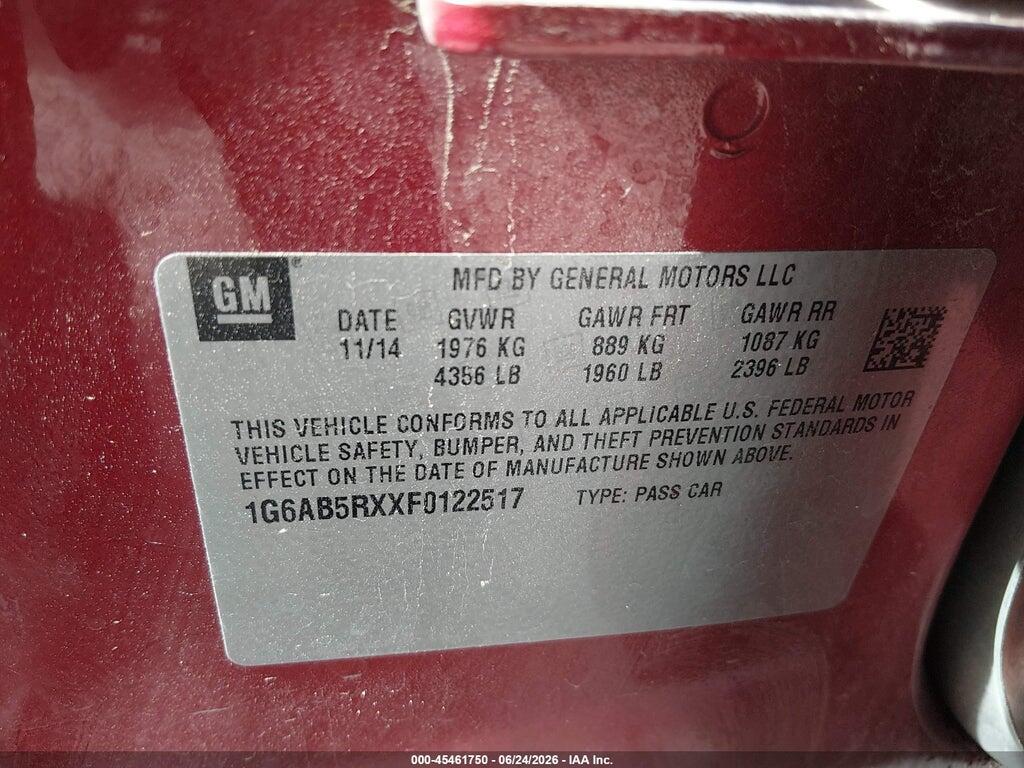 1G6AB5RXXF0122517 2015 CADILLAC ATS photo no. 9