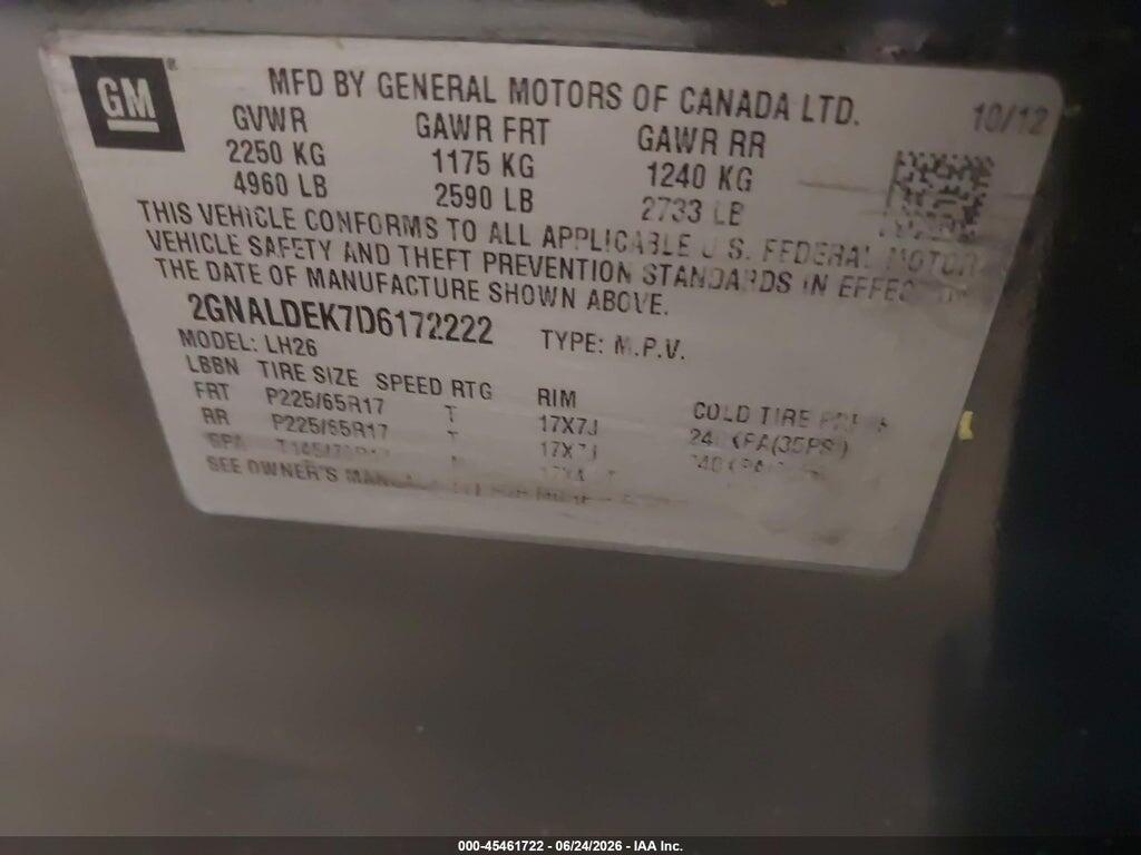 2GNALDEK7D6172222 2013 CHEVROLET EQUINOX photo no. 9