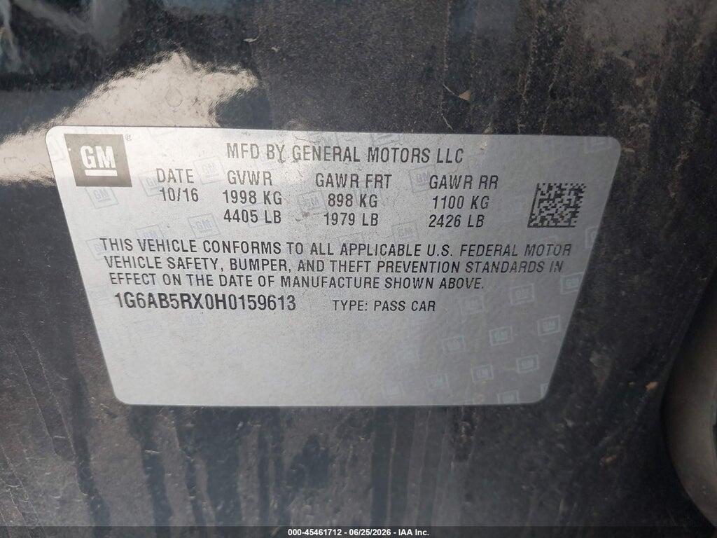 1G6AB5RX0H0159613 2017 CADILLAC ATS photo no. 9