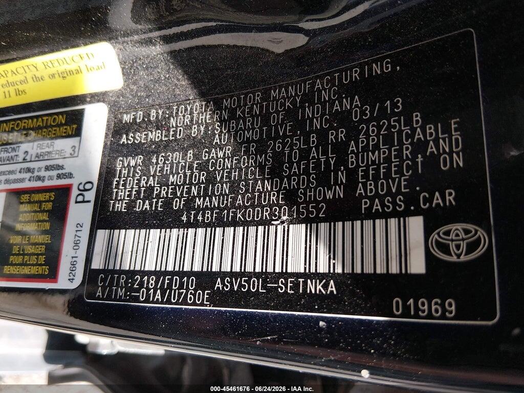 4T4BF1FK0DR301552 2013 TOYOTA CAMRY photo no. 9