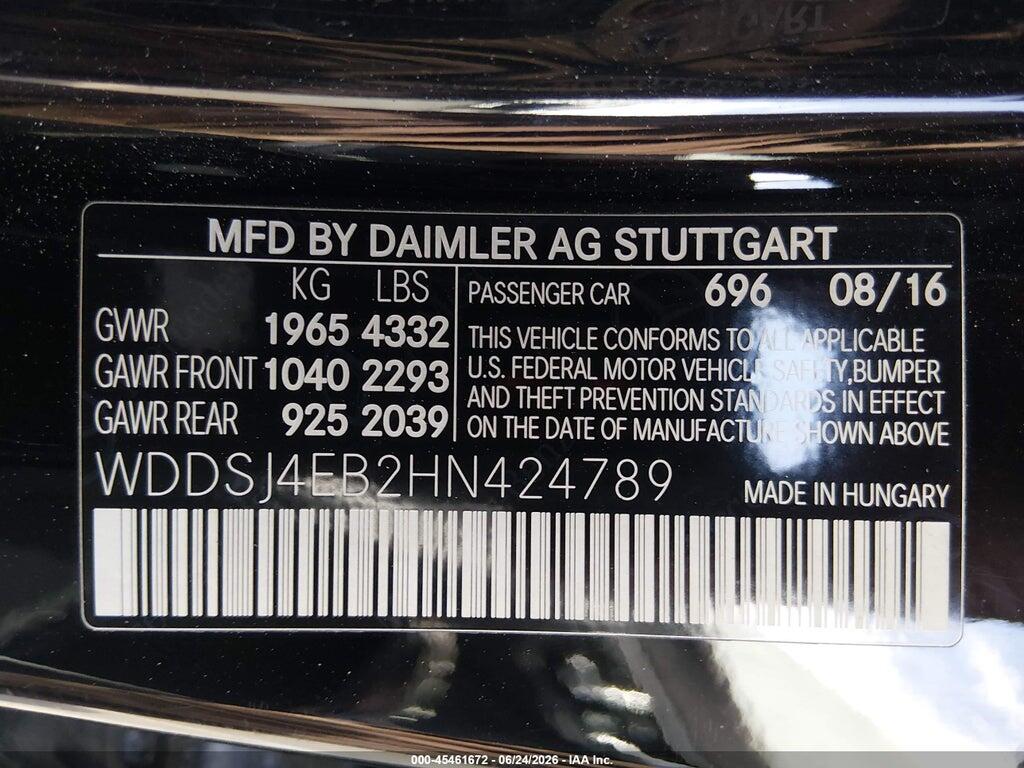 WDDSJ4EB2HN424789 2017 MERCEDES-BENZ CLA 250 photo no. 9