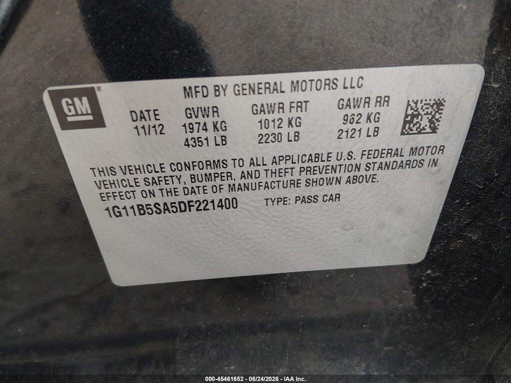 1G11B5SA5DF221400 2013 CHEVROLET MALIBU photo no. 9