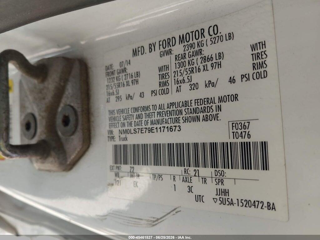 NM0LS7E79E1171673 2014 FORD TRANSIT CONNECT photo no. 9