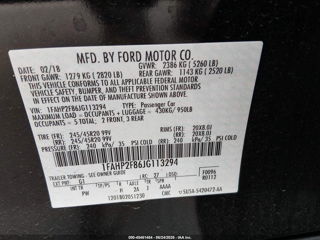1FAHP2F86JG113294 2018 FORD TAURUS photo no. 9