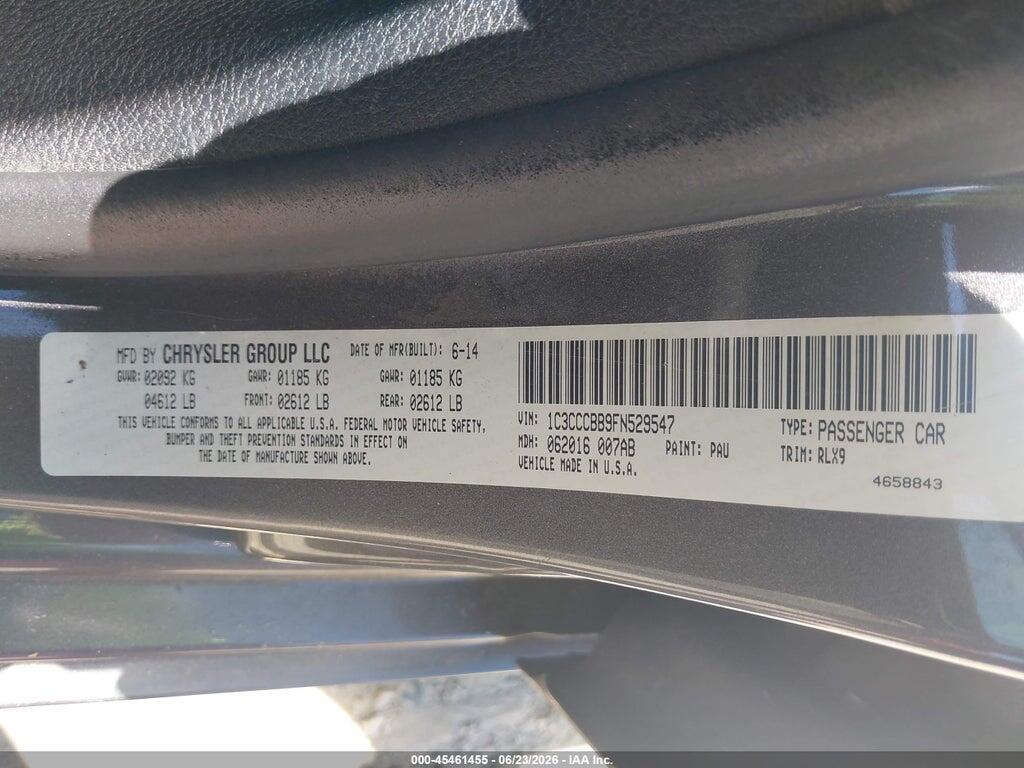 1C3CCCBB9FN529547 2015 CHRYSLER 200 photo no. 9