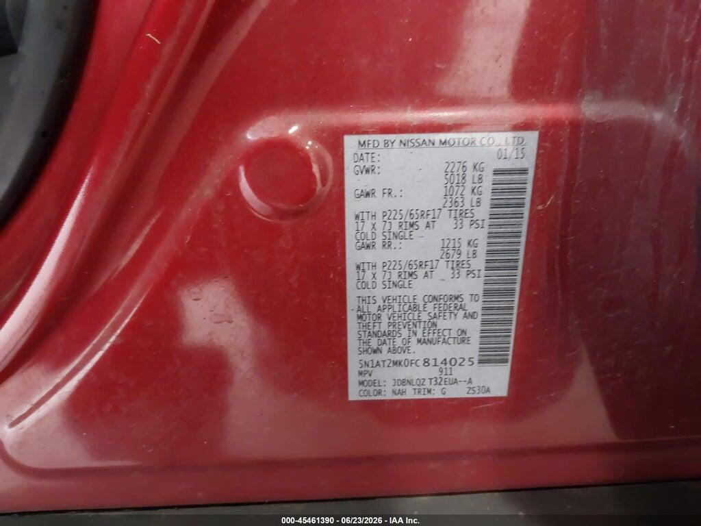 5N1AT2MK0FC814025 2015 NISSAN ROGUE photo no. 9