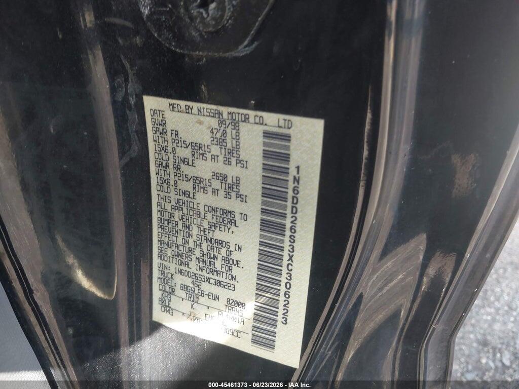1N6DD26S3XC306223 1999 NISSAN FRONTIER photo no. 9