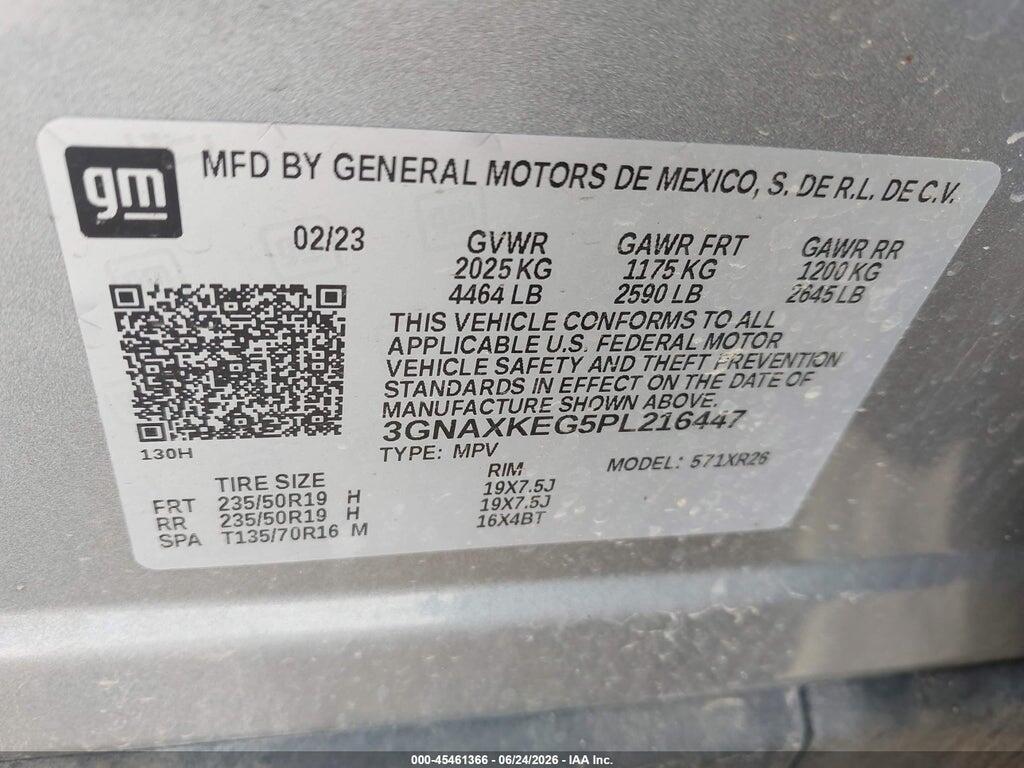 3GNAXKEG5PL216447 2023 CHEVROLET EQUINOX photo no. 9