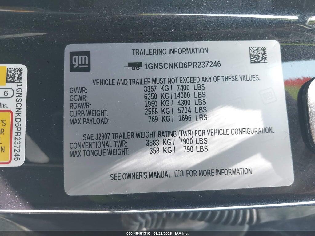 1GNSCNKD6PR237246 2023 CHEVROLET TAHOE photo no. 9