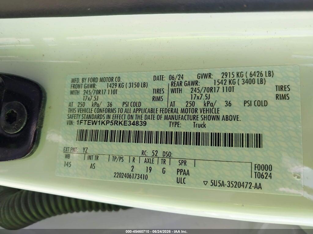 1FTEW1KP5RKE34839 2024 FORD F-150 photo no. 9