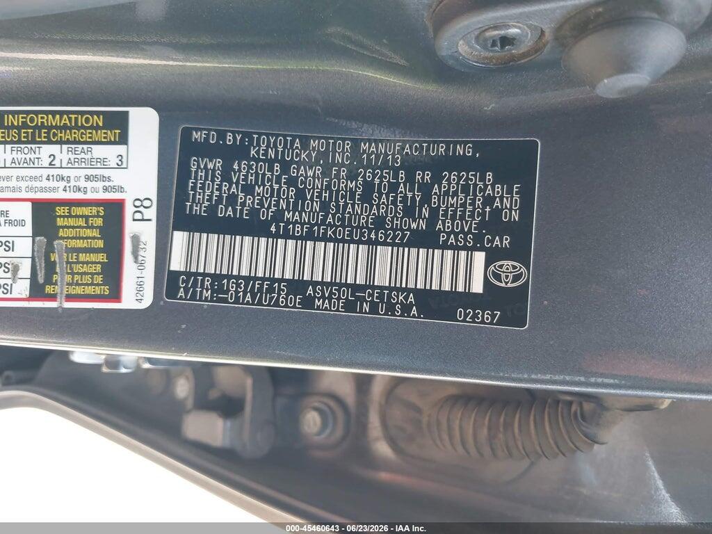 4T1BF1FK0EU346227 2014 TOYOTA CAMRY photo no. 9