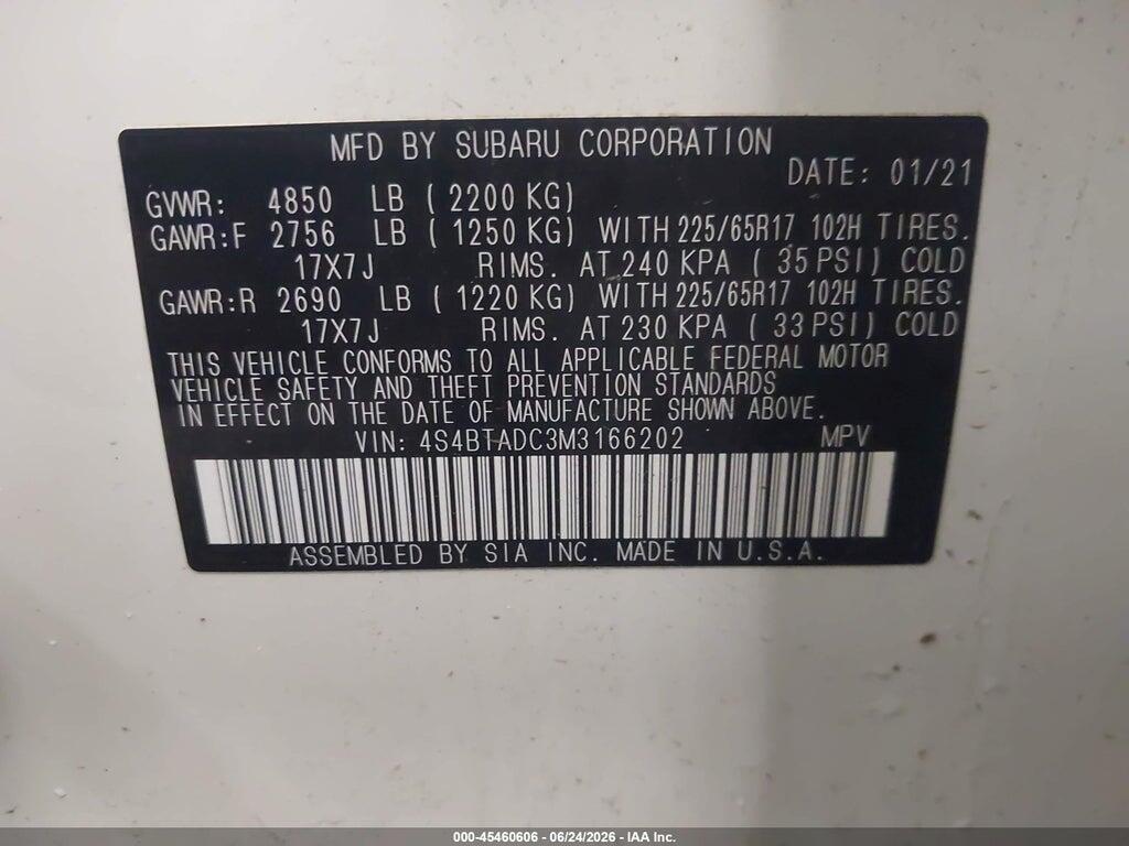 4S4BTADC3M3166202 2021 SUBARU OUTBACK photo no. 9