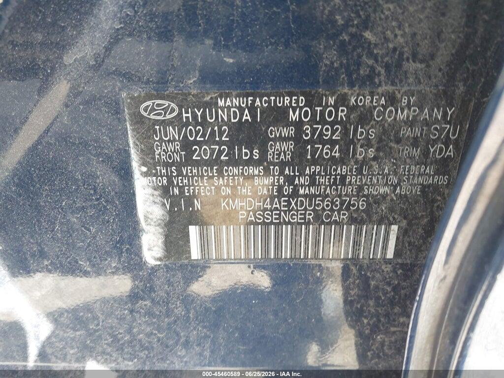 KMHDH4AEXDU563756 2013 HYUNDAI ELANTRA photo no. 9