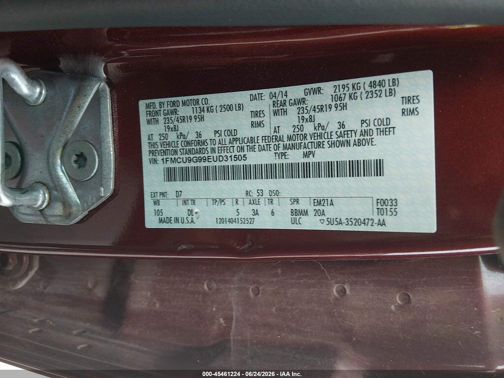 1FMCU9G99EUD31505 2014 FORD ESCAPE photo no. 8