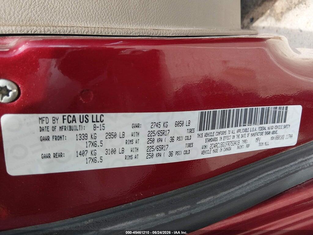 2C4RC1BG1FR753419 2015 CHRYSLER TOWN & COUNTRY photo no. 9
