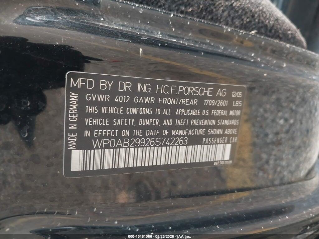 WP0AB29926S742263 2006 PORSCHE 911 photo no. 9
