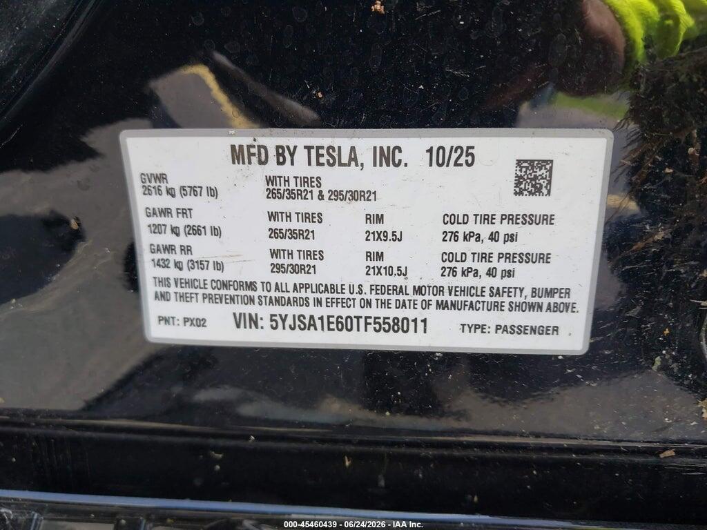 5YJSA1E60TF558011 2026 TESLA MODEL S photo no. 9