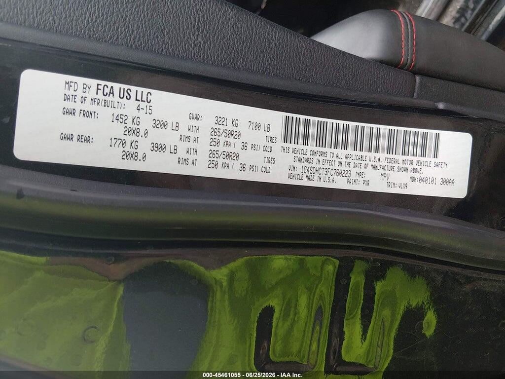 1C4SDHCT3FC760223 2015 DODGE DURANGO photo no. 9