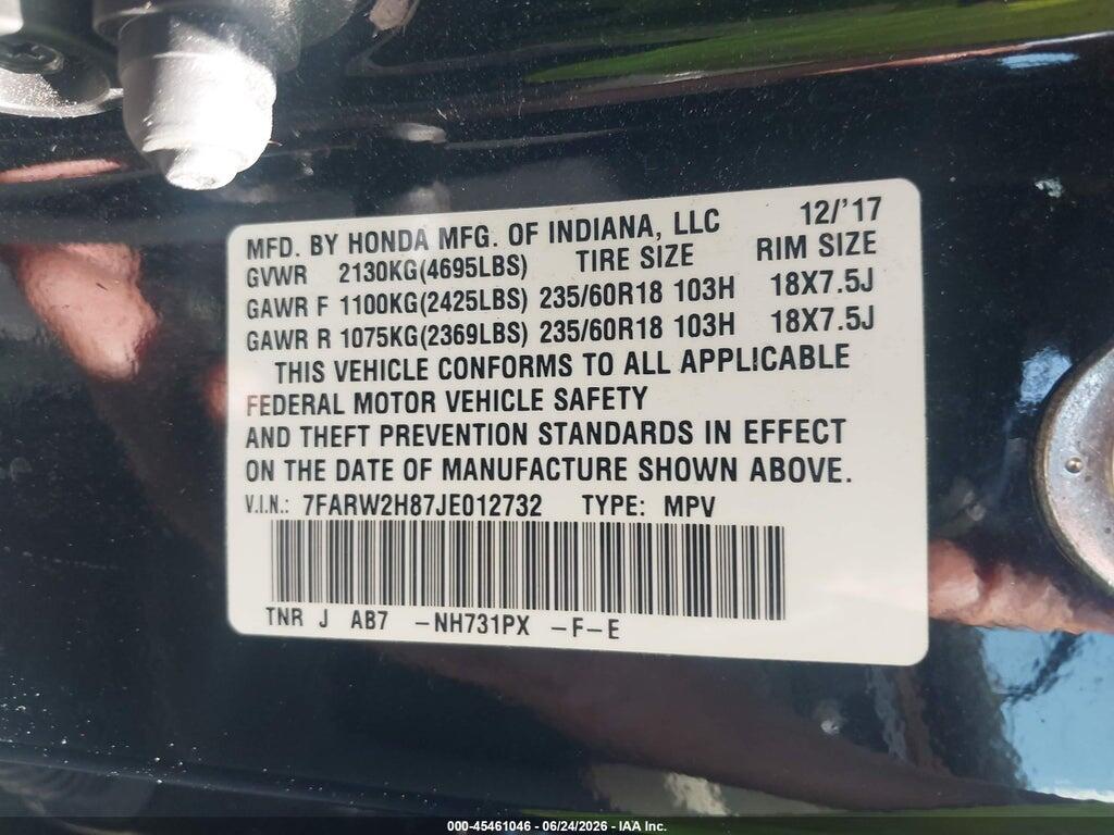 7FARW2H87JE012732 2018 HONDA CR-V photo no. 9
