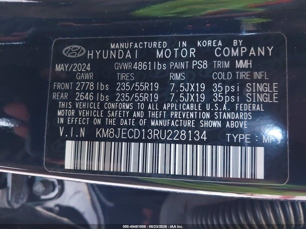 KM8JECD13RU228134 2024 HYUNDAI TUCSON HYBRID photo no. 9