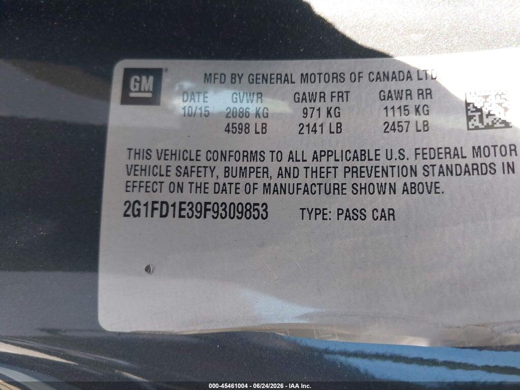 2G1FD1E39F9309853 2015 CHEVROLET CAMARO photo no. 9