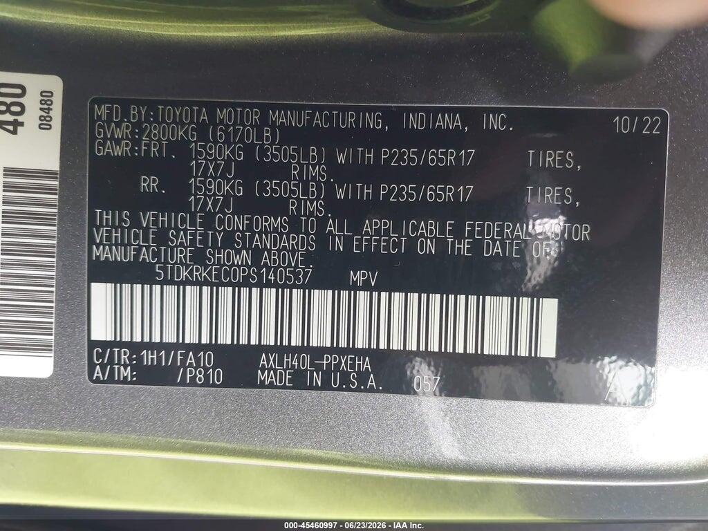 5TDKRKEC0PS140537 2023 TOYOTA SIENNA photo no. 9