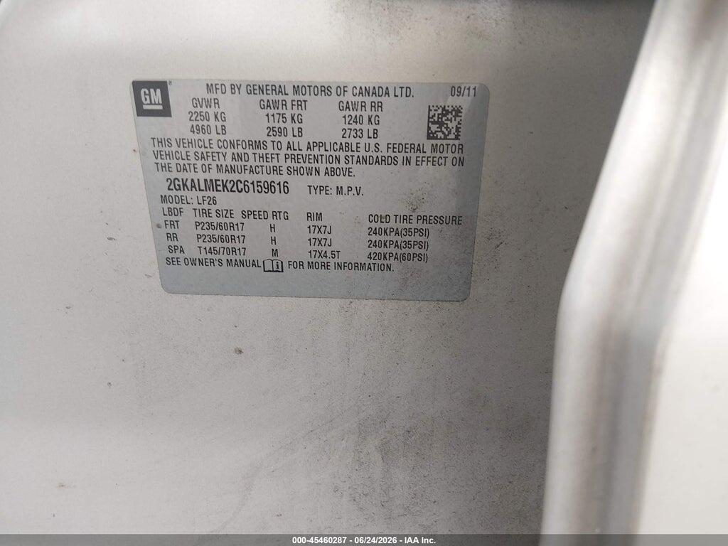 2GKALMEK2C6159616 2012 GMC TERRAIN photo no. 9