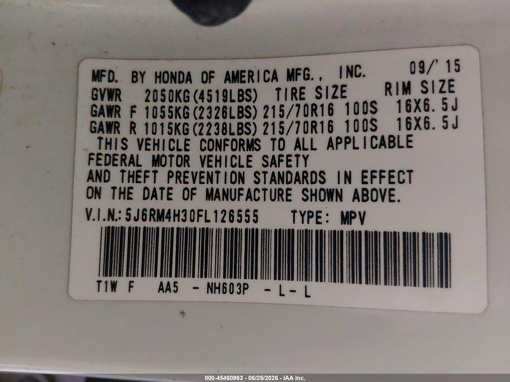 5J6RM4H30FL126555 2015 HONDA CR-V photo no. 9