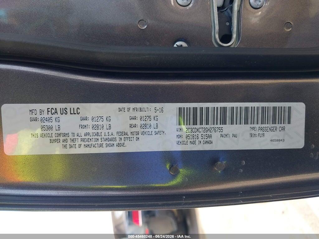 2C3CDXCT2GH276755 2016 DODGE CHARGER photo no. 9