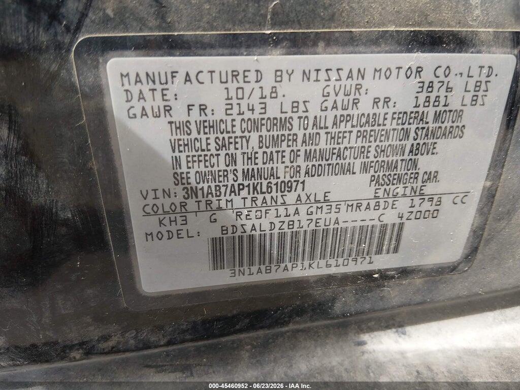 3N1AB7AP1KL610971 2019 NISSAN SENTRA photo no. 9