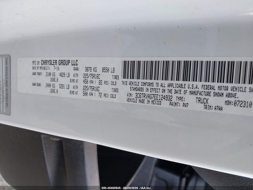 3C6TRVAG7EE124932 2014 RAM PROMASTER 1500 photo no. 9