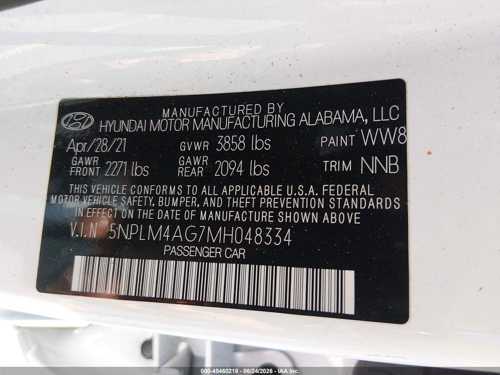 5NPLM4AG7MH048334 2021 HYUNDAI ELANTRA photo no. 9