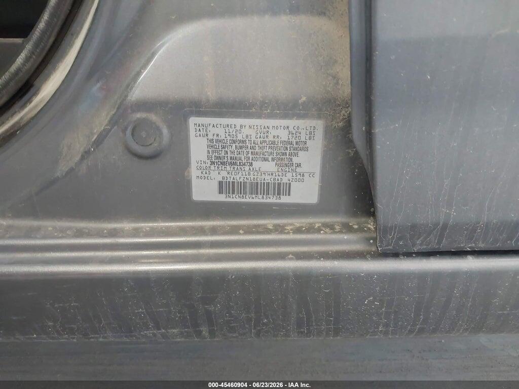 3N1CN8EV6ML834738 2021 NISSAN VERSA photo no. 9