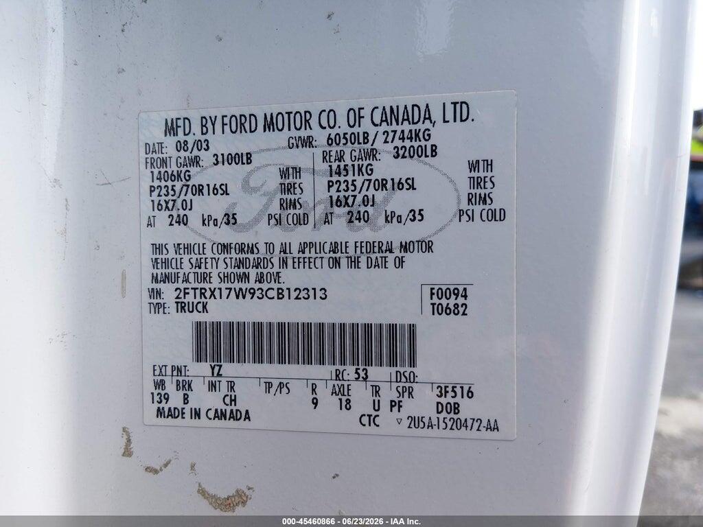 2FTRX17W93CB12313 2003 FORD F-150 photo no. 9