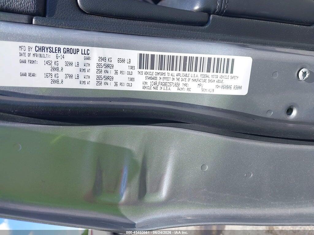 1C4RJFAG8EC571020 2014 JEEP GRAND CHEROKEE photo no. 9