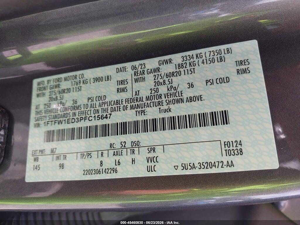 1FTFW1ED3PFC15647 2023 FORD F-150 photo no. 9