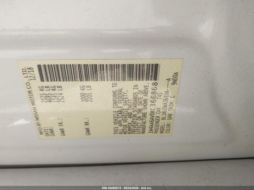 1N4AA6AV0KC366868 2019 NISSAN MAXIMA photo no. 9