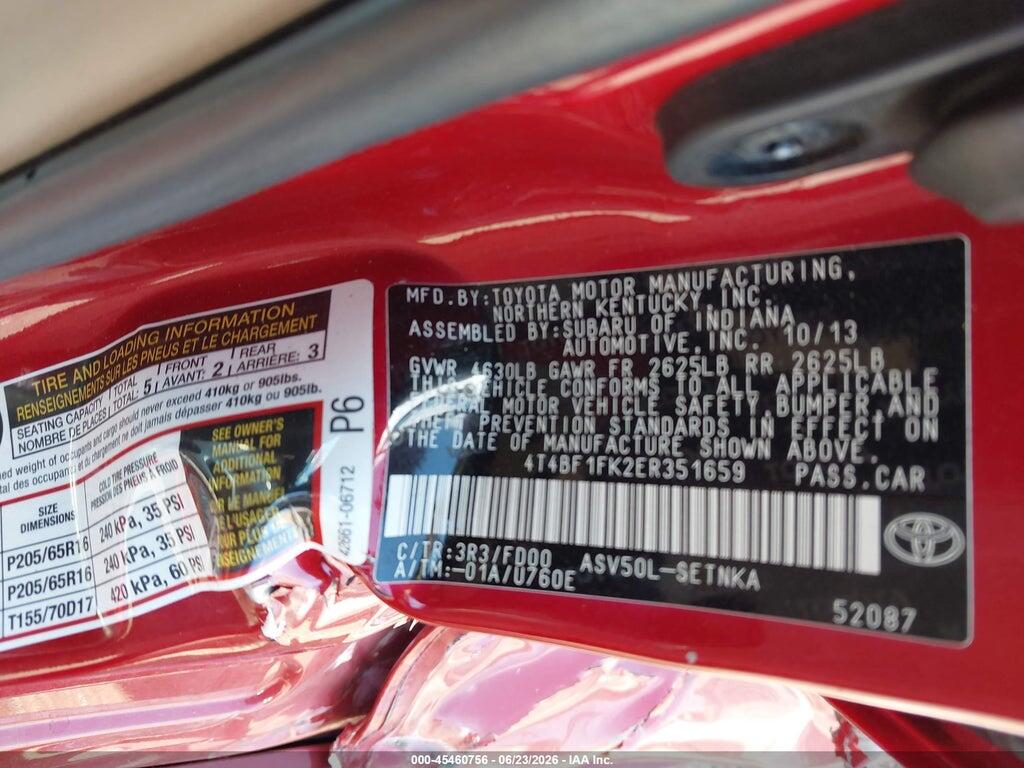 4T4BF1FK2ER351659 2014 TOYOTA CAMRY photo no. 9