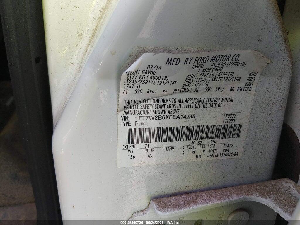 1FT7W2B6XFEA14235 2015 FORD F-250 photo no. 9