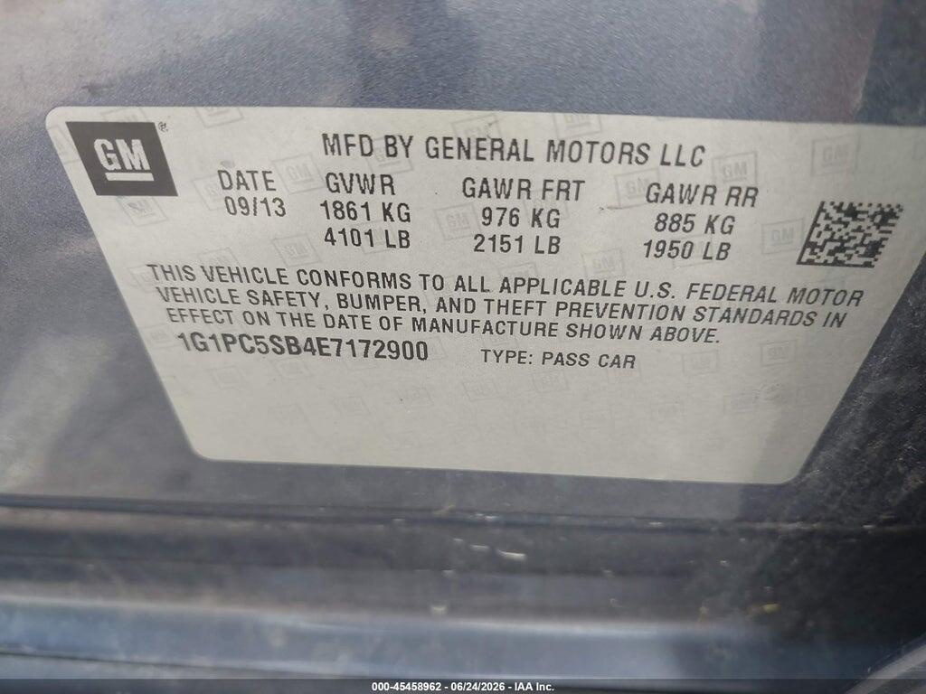 1G1PC5SB4E7172900 2014 CHEVROLET CRUZE photo no. 9