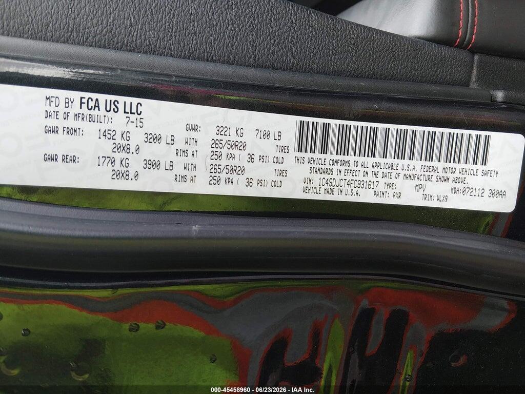 1C4SDJCT4FC931617 2015 DODGE DURANGO photo no. 9