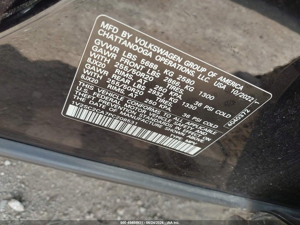1V2SC2CA7PC208531 2023 VOLKSWAGEN ATLAS CROSS SPORT photo no. 9