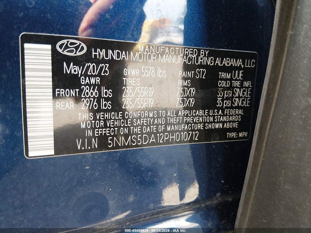 5NMS5DA12PH010712 2023 HYUNDAI SANTA FE HYBRID photo no. 9