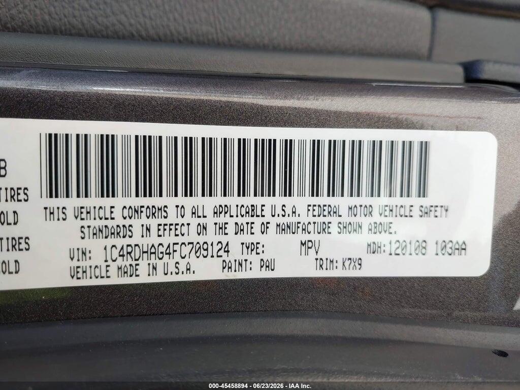 1C4RDHAG4FC709124 2015 DODGE DURANGO photo no. 9