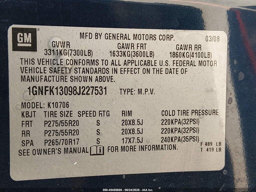 1GNFK13098J227531 2008 CHEVROLET TAHOE photo no. 9