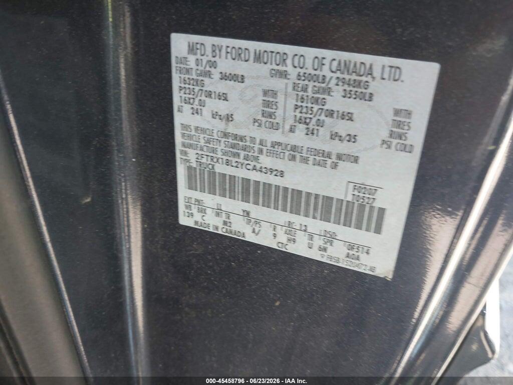 2FTRX18L2YCA43928 2000 FORD F-150 photo no. 9