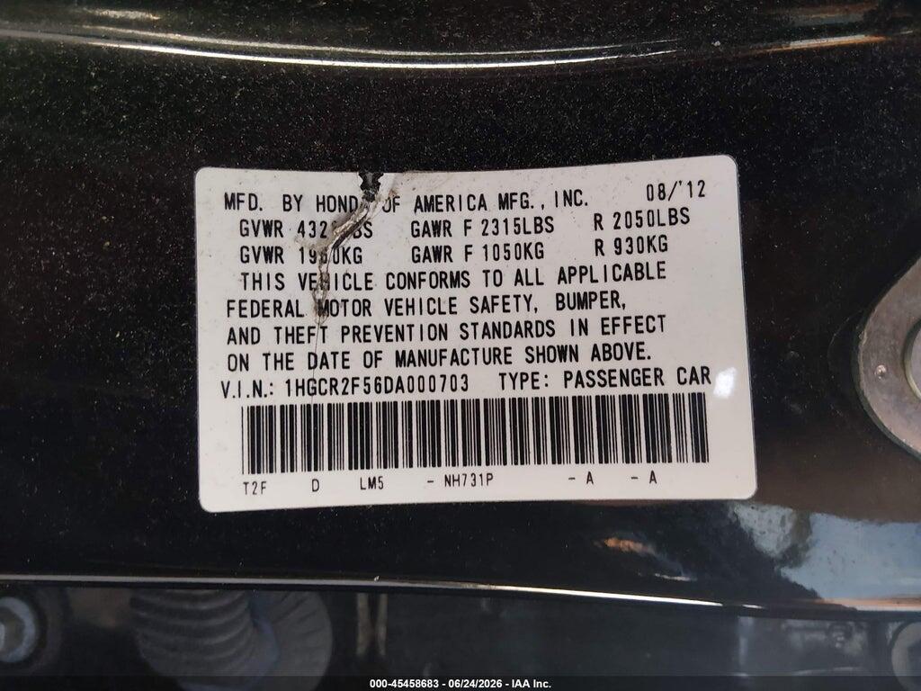 1HGCR2F56DA000703 2013 HONDA ACCORD photo no. 9