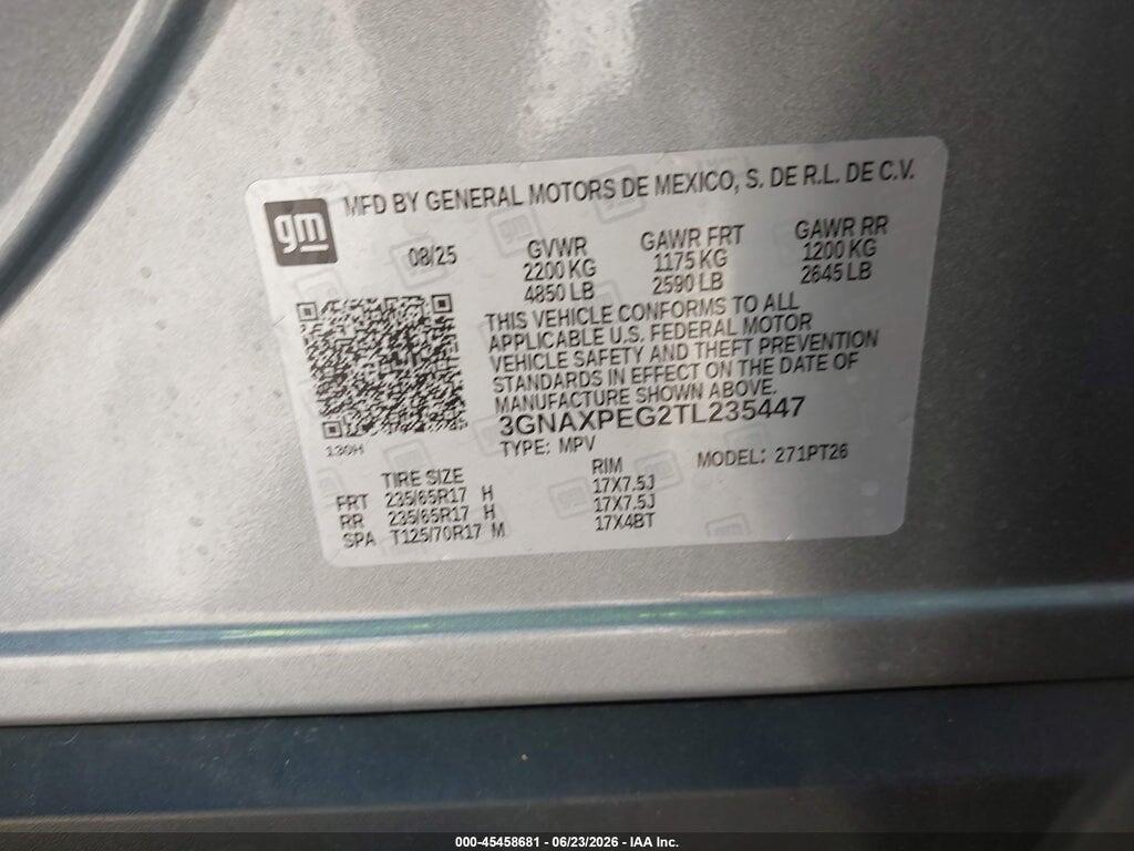 3GNAXPEG2TL235447 2026 CHEVROLET EQUINOX photo no. 9