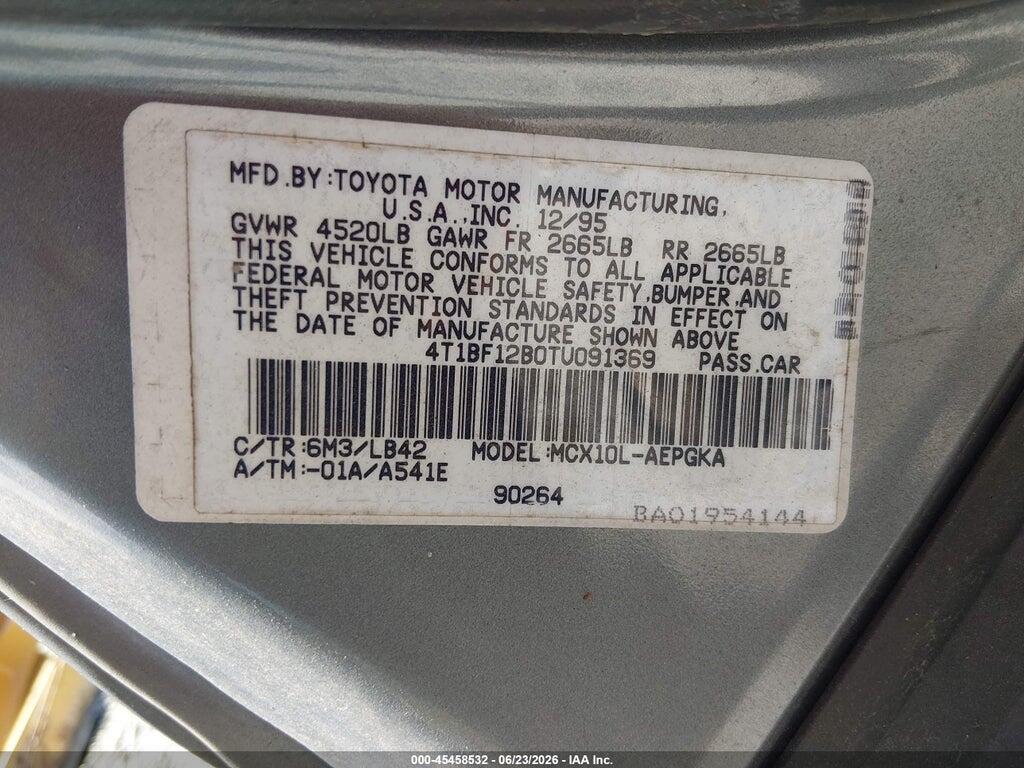 4T1BF12B0TU091369 1996 TOYOTA AVALON photo no. 9