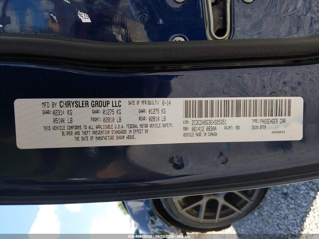 2C3CDXBG3EH325351 2014 DODGE CHARGER photo no. 9